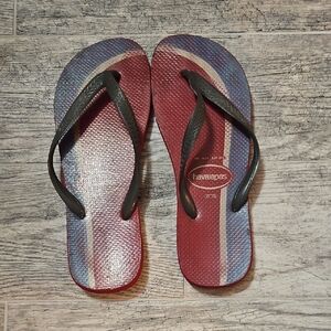Havaianas Multicolor Flip Flops with Black Straps